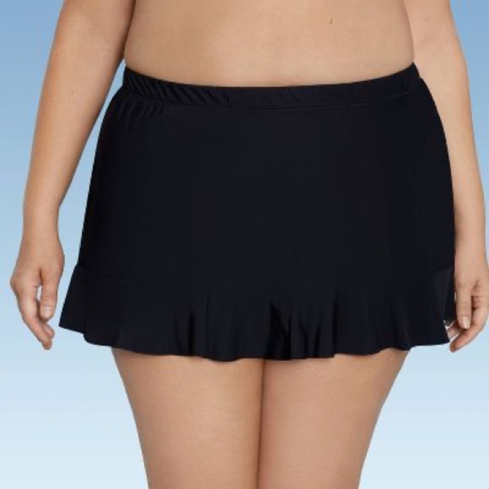 NWT Aqua Green UPF 50 Ruffle Swim
Skirt in Black Sz 2X. - Picture 2 of 9